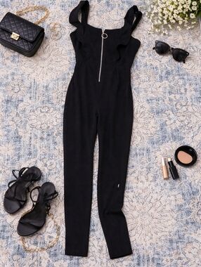 Love Nation Black Jumpsuit with Zipper Detail